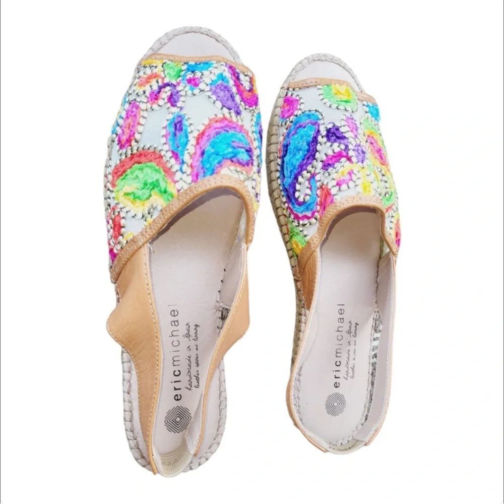 - Eric Micheal espadrilles handmade in Spain leather jute